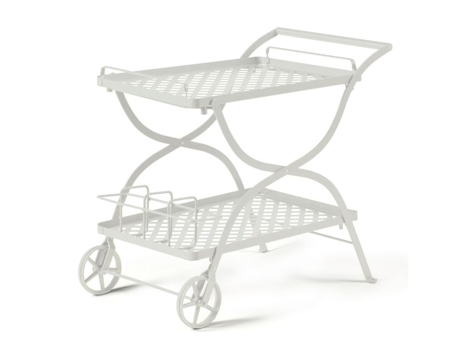 Garden Trolley in Galvanized Steel Made in Italy - Selvaggia Viadurini