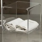 Trolley Column in Transparent Acrylic Crystal 1 or 3 Shelves - Minervo Viadurini