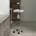 Trolley Column in Transparent Acrylic Crystal 1 or 3 Shelves - Minervo