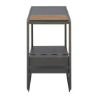 Outdoor Cart in Aluminum and Resin Wood with Wheels - Virel Viadurini