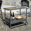 Outdoor Cart in Aluminum and Resin Wood with Wheels - Virel