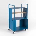 Design Trolley in Steel with Ash Top Made in Italy - Murella