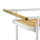 Aluminum Trolley in Different Finishes with Wheels and Teak Details - Tent Viadurini