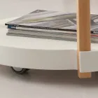 Trolley in natural beech and white polypropylene with Pineto wheels Viadurini