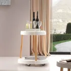 Trolley in natural beech and white polypropylene with Pineto wheels Viadurini