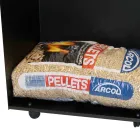 Metal Pellet Bag Holder Trolley with Wheels Made in Italy - Pinguino Viadurini