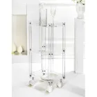 Food Trolley in Transparent Plexiglass Made in Italy - Galatius Viadurini
