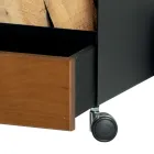 Wood trolley with drawer and wheels Made in Italy - Alpaca Viadurini