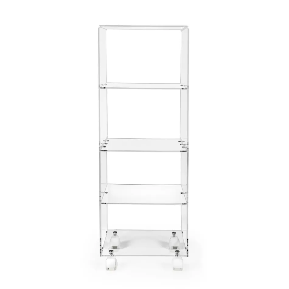 Plexiglass Kitchen Storage Trolley Made in Italy - Ercolano Viadurini