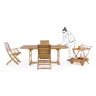 Garden Food Trolley in Design Acacia Wood - Roxen Viadurini