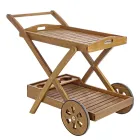 Garden Food Trolley in Design Acacia Wood - Roxen Viadurini