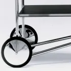 Food Trolley in Chromed and Laminated Steel Made in Italy - Singapore Viadurini