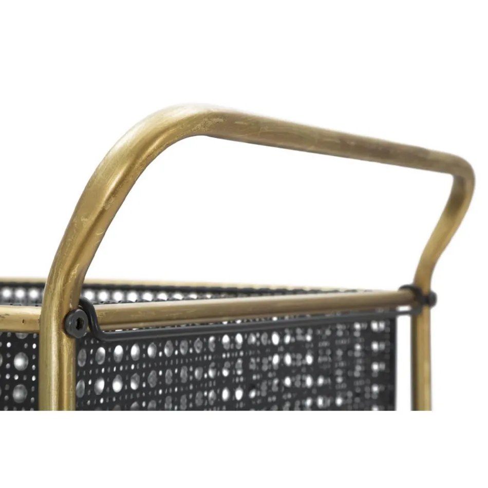 Iron Food Trolley with Structure in Golden Finish - Elegant Viadurini