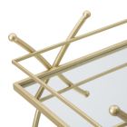 Gold Finish Iron Food Cart with Mirror Tops - Premium Viadurini