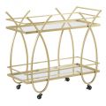 Golden Iron Food Trolley with 2 Mirrored Tops - Premium