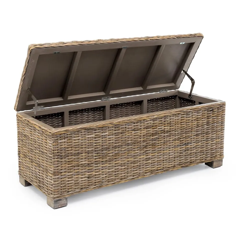 Outdoor chest in natural fiber of Kubù - Nogitsune Viadurini