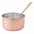 High Round Casserole in Hand Tinned Copper with Handle 20 cm - Giancarlo