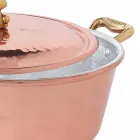 Hand Tinned Conical Oven Copper Casserole and Lid 24 cm - Marialuna Viadurini