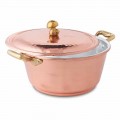 Hand Tinned Conical Oven Copper Casserole and Lid 24 cm - Marialuna