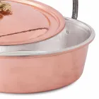 Hand Tinned Copper Casserole, Lid and Arched Handle 26 cm - Mariagiu Viadurini