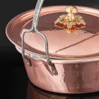 Hand Tinned Copper Casserole, Lid and Arched Handle 26 cm - Mariagiu Viadurini