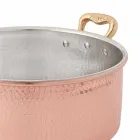 Medium Saucepan in Tinned Copper Round Hand with 2 Handles 28 cm - Gianfranco Viadurini