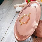 Medium Saucepan in Tinned Copper Round Hand with 2 Handles 28 cm - Gianfranco Viadurini