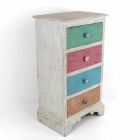 Artisan Chest of Drawers with 4 Drawers in White Wood Made in Italy - Manhattan Viadurini
