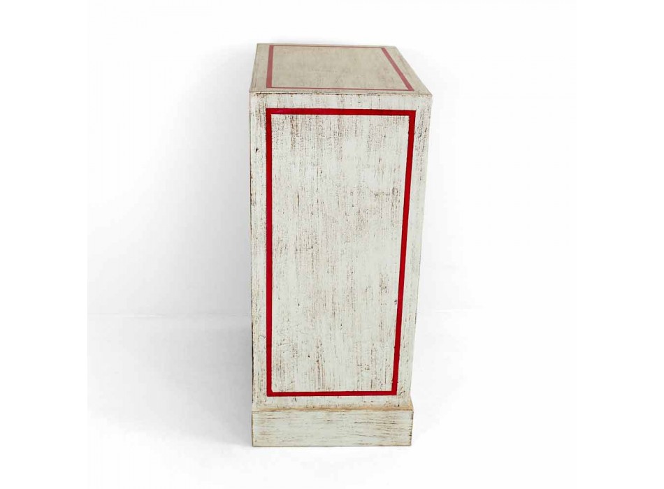 Handcrafted Wooden Chest of Drawers with Colored Drawers Made in Italy - Brighella Viadurini