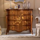 Inlaid Wood Bedroom Chest of Drawers Made in Italy - Ottaviano Viadurini
