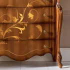 Inlaid Wood Bedroom Chest of Drawers Made in Italy - Ottaviano Viadurini