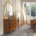 Bedroom Chest of Drawers in Inlaid Wood and Mirror Made in Italy - Cambrige