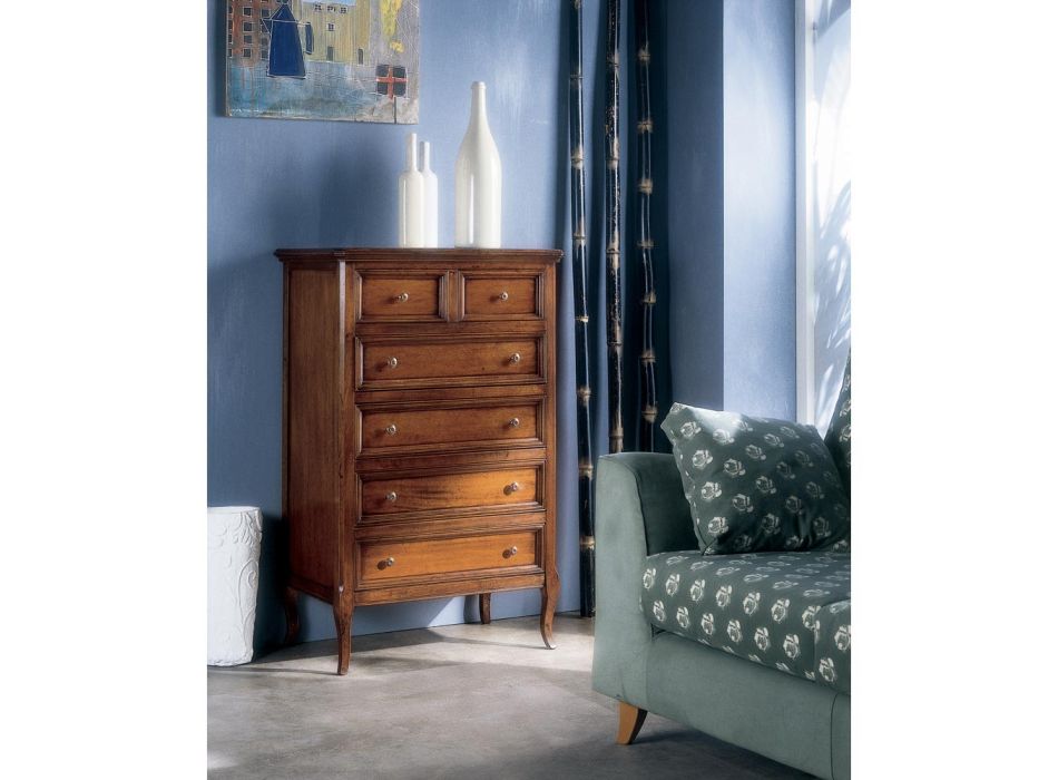 Chest of drawers with 4 large drawers and 2 small drawers Made in Italy - Baal Viadurini