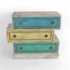Chest of Drawers with Colored Drawers and Ceramic Knobs Made in Italy - Hendriks Viadurini