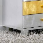 Designer chest of drawers in silver and gold Etty wood, made in Italy Viadurini