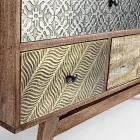 Ethnic Chest of Drawers in Recycled Mango Wood and Acacia Homemotion - Auriel Viadurini
