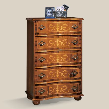 Classic Style Chest of Drawers in Wood with Drawers Made in Italy - Elegant Viadurini