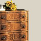 Classic Style Chest of Drawers in Luxury Walnut Wood Made in Italy - Elegant Viadurini