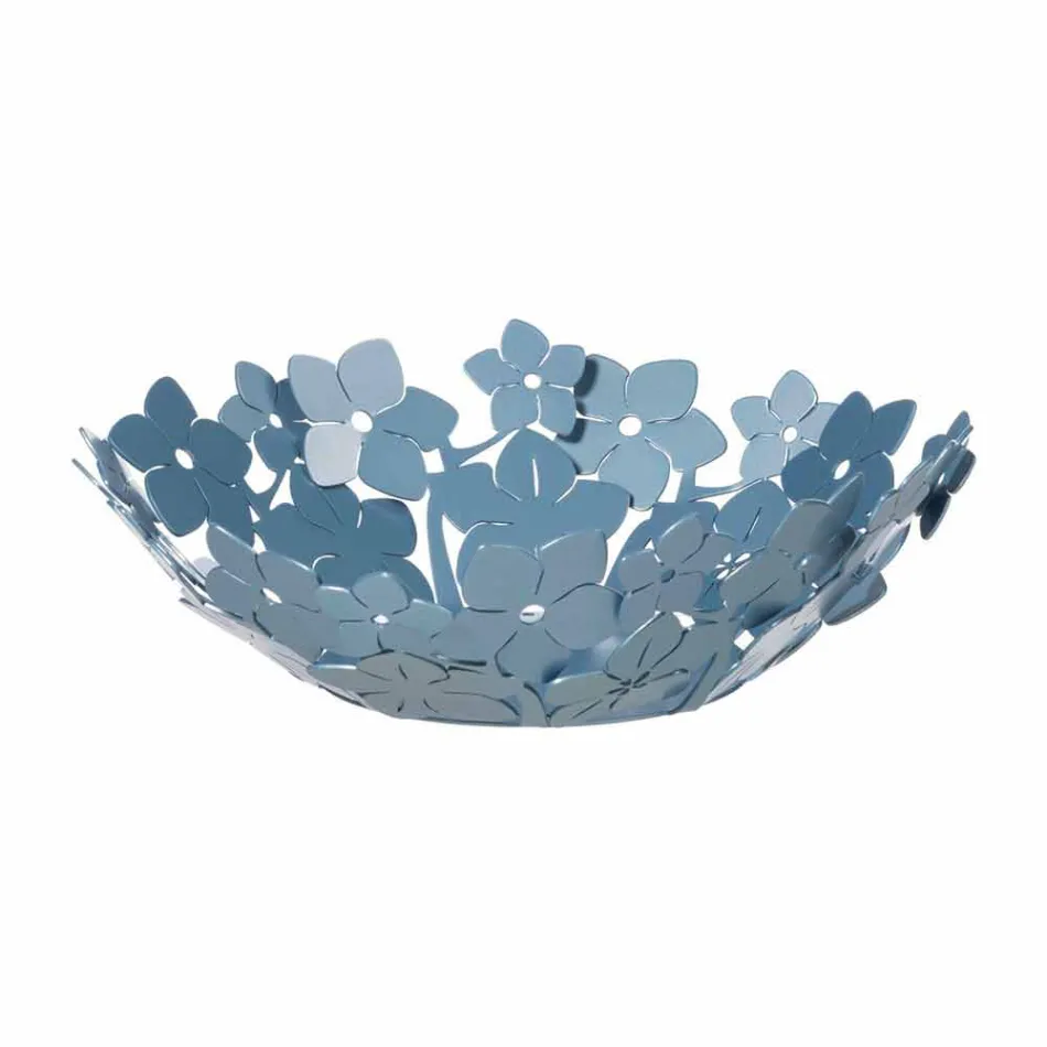Centerpiece with Flowers in Mud Iron, White or Blue - Marken Viadurini