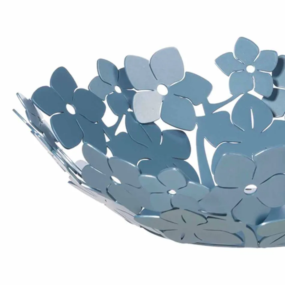 Centerpiece with Flowers in Mud Iron, White or Blue - Marken Viadurini