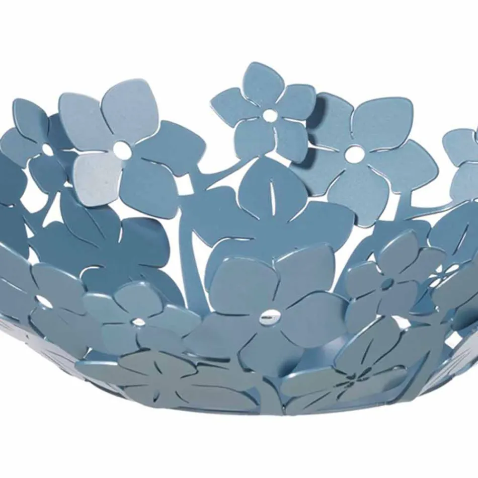 Centerpiece with Flowers in Mud Iron, White or Blue - Marken Viadurini