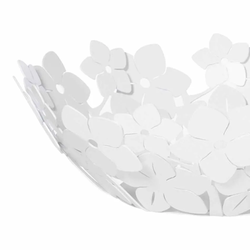 Centerpiece with Flowers in Mud Iron, White or Blue - Marken Viadurini