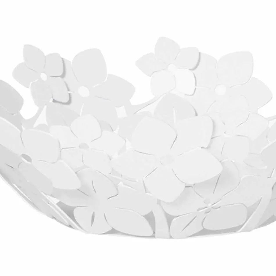 Centerpiece with Flowers in Mud Iron, White or Blue - Marken Viadurini