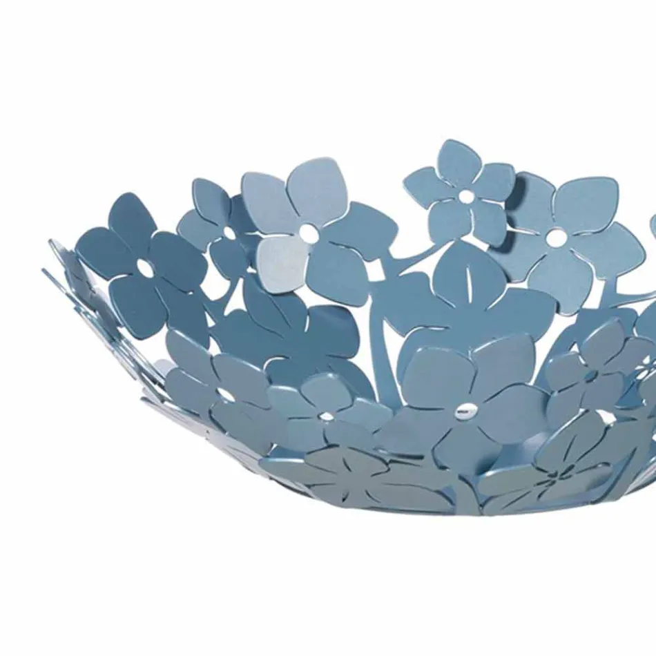 Centerpiece with Flowers in Mud Iron, White or Blue - Marken Viadurini