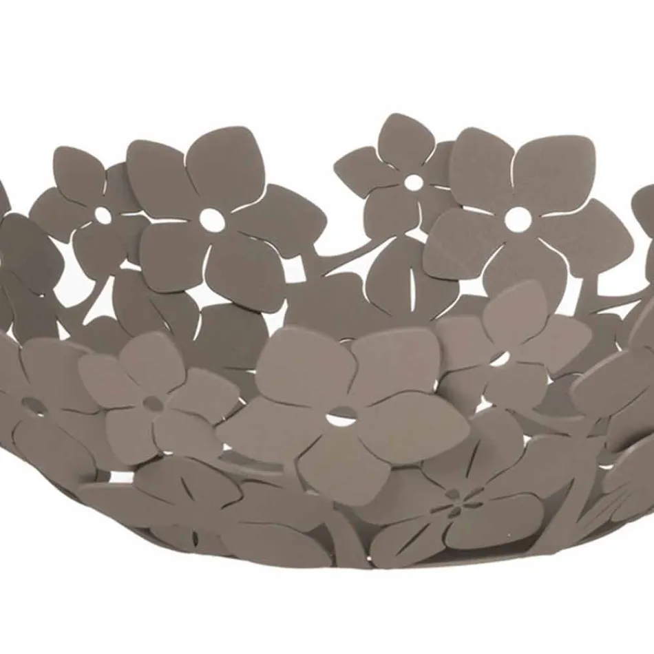 Centerpiece with Flowers in Mud Iron, White or Blue - Marken Viadurini