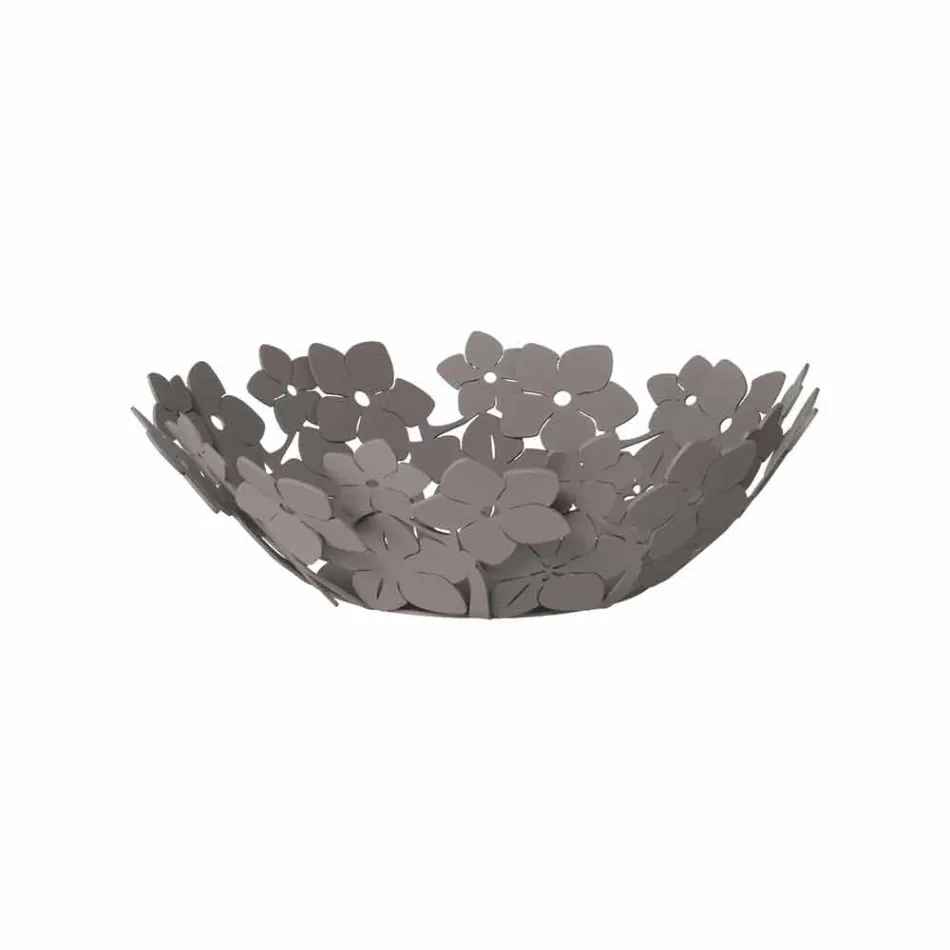 Centerpiece with Flowers in Mud Iron, White or Blue - Marken Viadurini