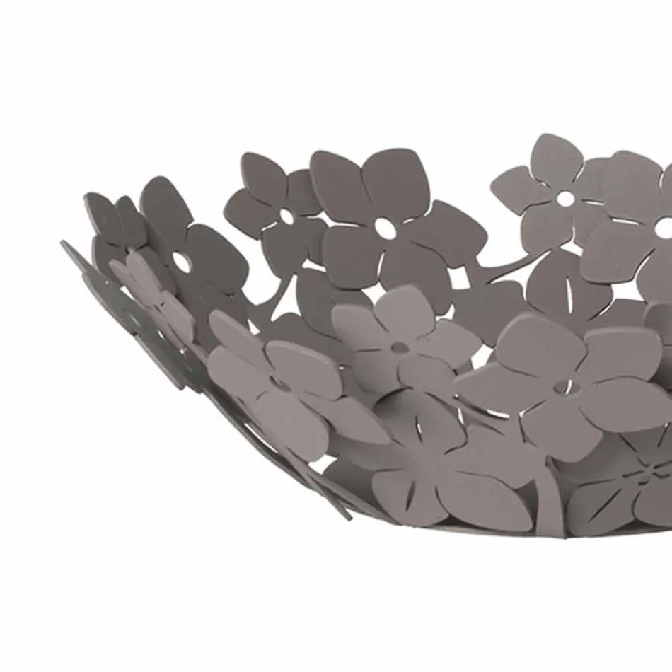 Centerpiece with Flowers in Mud Iron, White or Blue - Marken Viadurini