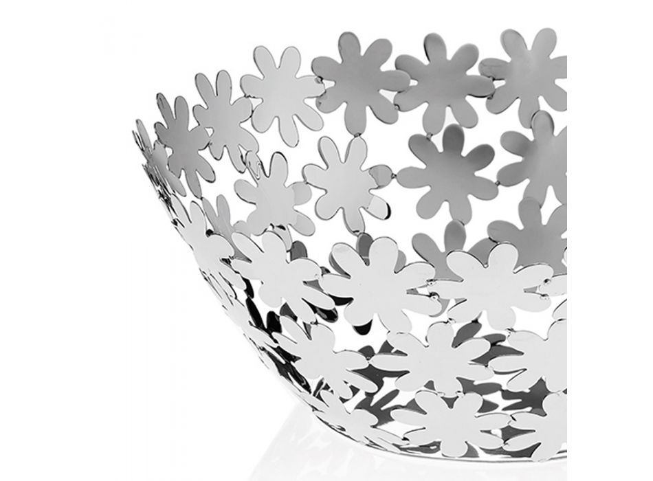 Design Centerpiece in Silver Metal and Luxury Flower Decoration - Terraceo Viadurini