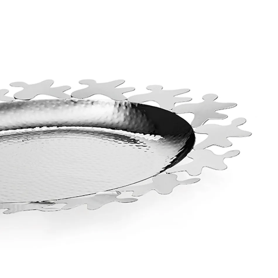 Silver Metal Design Centerpiece with Decorated Edge - Cordoba Viadurini