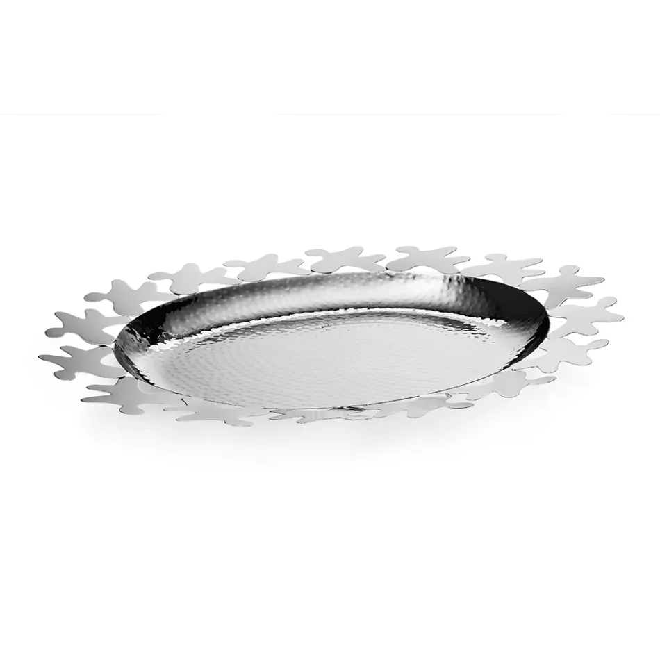 Silver Metal Design Centerpiece with Decorated Edge - Cordoba Viadurini